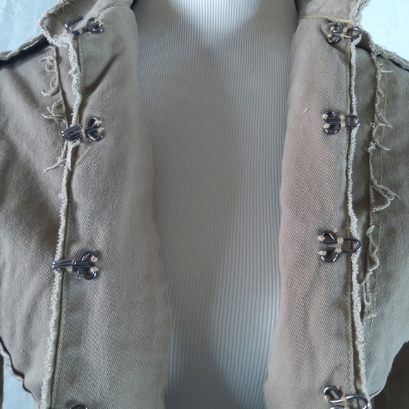 Denim Co Shaki Military Inspire Jacket Size Medium - Picture 4 of 16